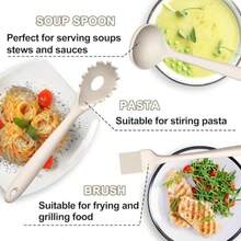 Umite Chef - Juego de utensilios de cocina de silicona 22 piezas resistentes al calor espátula cuchara batidor apto para lavaplatos utensilios de cocina antiadherentes caqui - Caqui - Ver 4
