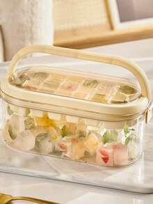 1个便携式大容量带盖冰格，家用及商用DIY冰球冰块模具硅胶制冰器冰格冰块盒 - 彩色 - 查看 4