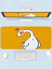 一体式卡通鸭子图案PU皮革鼠标垫，2毫米厚，小型办公桌面垫，适合学生/游戏玩家/笔记本电脑用户，防水防滑，必备办公配件。 - 橘色 - 查看 6