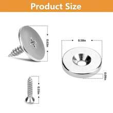 磁性衣柜门吸：隐藏式磁条，配有螺丝和铁片，适用于超薄推拉门 - A - 查看 11