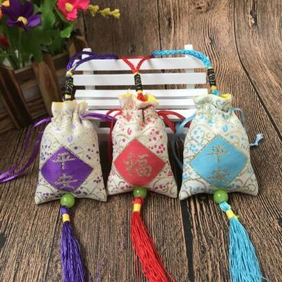 5pcs Handmade Embroidered Fragrance Sachet Bags, Carry Good Luck DIY Sachet Pendant Craft Kit,Cute Stuff