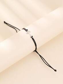 Simple Fashion Stainless Steel Hollow Cross Ladies Couple Gift Hand Rope Holiday Party With Daily Clothing Party Accessories. - Bracelet - View 5