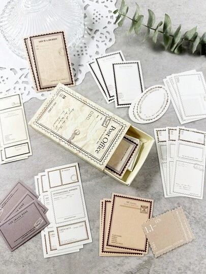 30 قطعة/علبة ملصقات ذكريات صغيرة بطراز رجعي بسيط، مناسبة للتجميع الفني، الديكور DIY، ألبوم الصور، اليوميات