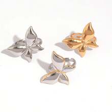 3pcs/1pc Exquisite Stainless Steel Butterfly Rings, 18K PVD Coated Waterproof High-Quality Metal Fashion Rings, Women's Jewelry, Women's Rings - Multicolor - View 6