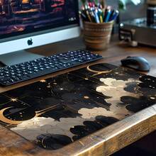 Black And Golden Celestial Playmat Magic Card Playmat Game Mat, TCG CCG YGO Card Games Mat, Compatible For Trading Card Game, Tabletop Gaming, Gaming Accessory, 24.0x14.0inch Non-Slip Rubber Deskpad Desk Mat For Keyboard And Mouse Mat - 長方形 - 查看 5