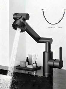 Mechanical Swing Arm Basin Faucet, Plastic Shell, Metal Body, 360° Rotatable; Single Handle Hot And Cold Adjustable, Suitable For Bathroom Basin, Bathtub, And Kitchen With Anti-Splash. Bathroom Hardware Accessory, Compatible With Various Washbasins, Great Gift For Halloween, Christmas, And New Year. - Multicolor - View 16