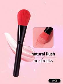 1支柔软蓬松散粉刷，专业化妆工具，轮廓腮红高光多功能面部化妆刷 - 黑色 - 查看 4