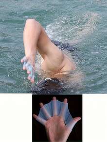 Rutschfeste Schwimmflossen aus Silikon, Schwimmhandschuhe für Männer und Frauen, Frosch-Schwimmflossen mit Schwimmhäuten, Schwimmpaddel, Handflossen für Pool, Meer, Tauchen, Training, Aquatische Trainingsausrüstung, Strand-Schwimmzubehör, Innen- und Außen-Schwimmzubehör - Verschiedenfarbig - Übersicht 8