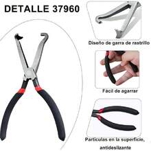 Juego de 3 Pinzas Desconectadoras Eléctricas para Automóvil - Herramientas de Reparación de Línea de Combustible con 8 Extractores de Terminales, para Conectores Rectos/Curvos, Sensores y Arneses,41023983 - A - Ver 6