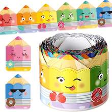 Borde de tablón de anuncios autoadhesivo con ojos expresivos, nariz, boca, decoraciones de tablón de anuncios para aula, decoraciones para fiestas - 1 rollo Estilo D - Ver 10