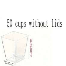 100pcs/50pcs/30pcs/25pcs/10pcs Disposable Square Lid Dessert Cups, Ice Cream Cups, Chocolate Milk Cups - Perfect For Desserts, Mousse, Pudding At Home, Office, Wedding, Party, Birthday, Picnic, Baking, Graduation, Gifts For Friends, New Year Decorations - Transparent - View 22