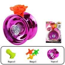 Juguete Yoyo profesional de 6 colores, aleación de aluminio, yo-yos para niños principiantes, regalo, accesorios protectores de dedos Yo-yo WKZC - Amarillo - Ver 11