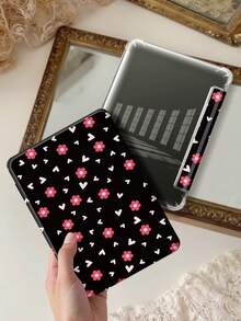 Pink Daisy, Heart Protective Case Compatible With IPad Air 4/5 10.9 Inch, IPad 7/8/9th 10.2 Inch, IPad 10th Generation,With Built-In Pencil Slot,Supports Automatic Sleep/Wake Lid,Compatible With Samsung Tab S6 10.4 Inch, Tab A9 11 Inch, Kindle Paperwhite 12th Gen 2024,Ins Glitter Style Case, Valentine's Day, New Year Gift - Multicolor - View 8