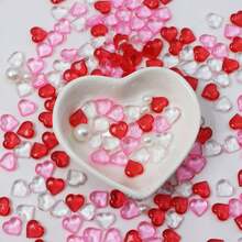 1/10/30/60/120/240颗情人节红色心形宝石装饰品，多种颜色可选，情人节心形首饰，适用于婚礼装饰、摄影道具、花瓶填充、桌面摆件、婚礼派对活动、手工艺品、餐桌中心装饰、婚礼中心装饰、情人节装饰、情人节装饰礼品 - 粉色 - 查看 6