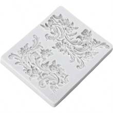 Baroque Style Fondant Molds Curlicues Scroll Lace Fondant Silicone Mold Flower Lace Mold Chocolate Candy Cake Decoration Cupcake Toppers Polymer Clay Gum Paste - Gray - 查看 3
