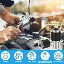 2件套棘轮丝锥和板牙套装 | 可调式夹头，3/8英寸驱动，兼容丝锥、铰刀、螺丝取出器（#6-1/2英寸） - 均碼 - 查看 9