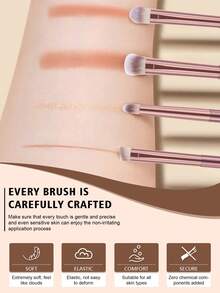 18PCS Pro-Grade Makeup Brush & Puff Set: 15PCS Dense Blending Brushes + 2PCS Multi-Shaped Sponges + 1pc Precision Circular Puff – Perfect For Daily Makeup & Touch-Ups - Pink - View 3