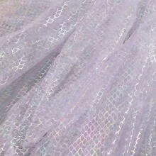 1pc Iridescent Fish Scale Mesh Fabric, Sheer Hazy Effect, Suitable For Wedding Party DIY Dress - Multicolor - View 34