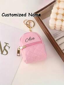 1pc Customized Personalized Coin Purse, DIY Text, Convenient Carry, Suitable For Hanging On Bags, Backpacks, Keys, Mini Wallet, Card Holder, Coin Pouch, Mini Storage Bag, Gift For Friends, Girlfriend, Family, Mother, Holiday Gift - Multicolor - View 2