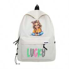 Lucky Girls Casual Large-Capacity Backpack, Ins Style Fashionable Boys And Girls, Korean Version Simple College Student Schoolbag, Travel Backpack Back To School Supplies Stationery Supplies Sprayground Backpack,Essentials Office Supplies Valentine's Day Gifts - Multicolor - View 15