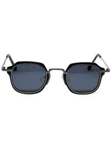 Retro Square Unisex Fashion Sunglasses With UV400 Protection - California - 黑色帶石墨色 - 查看 2