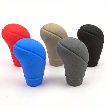 1pc Non-Slip Silicone At Gear Shift Knob Cover Universal Car Manual Shift Protection Cover Car Accessories Manual Car Gear Shift Cover, Oval-Shaped Gear Knob, Silicone Textured Anti-Slip And Wear-Resistant Universal Gear Head Cover