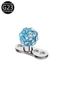 1 pieza Implante de bola de cristal de titanio, hipoalergénico, pendiente incrustado para perforación de piel, apto para uso diario, bola de 3mm, 4mm - Plateado - Ver 10