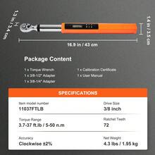 Digital Torque Wrench  3.7-37ft.Lb 5-50n.M 3 8  Drive Electronic Torque Wrench  Torque Wrench Kit Torque Range Accurate To ±2%   3-Mode Adjustable Torque Wrench Set With LED Buzzer Calibration - trái cam - Xem 7