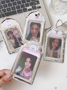 1件装青春闪耀之心3英寸吊坠卡片套装 学生追星小卡片展示卡套装 公交车卡包 - 彩色 - 查看 9