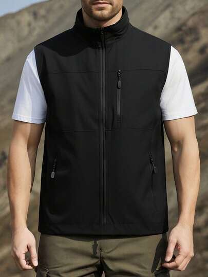 Men's Outdoor Multi-Functional Vest, Spring/Summer Fishing Photography Casual Jacket With Multiple Pockets, Summer Sports Versatile Casual Outdoor Travel Utility Vest