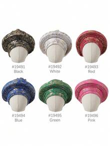 1pc Metallic Foil Party Polyester Headband, Suitable For Weddings And All Seasons - 1 Piece With Gold Foil Printing - View 7