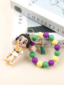 Mattel 女巫猎人硅胶串珠钥匙扣，KPOP卡通包包挂饰，动漫吊坠手链礼物 - 彩色 - 查看 4