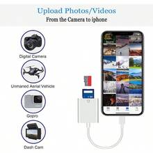 SD Card Reader Compatible With IPhone, USB C/Lightning Interface, Compatible With IPhone 17/16/15/14/13/12/11/XR/Xs Max/7/8 Plus/SE, Camera Storage Card Reader For Samsung Galaxy, - 白色 - 查看 3