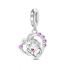 1 Silver-Plated Pendant Bead, Flower-Giving Bead, Parent-Child Hand-Holding Bead, Green Tree Of Life Bead, Parent-Child Hand-Holding Bead, Parent-Child Bead, Mother-Daughter Dance Tree Of Life Pendant, Family Harmony Bead, Family Tree Of Life Bead - Multicolor - View 16