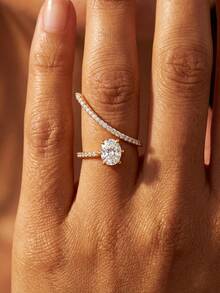 1枚925纯银经典拱形蛋形戒指，情人节/生日礼物，情侣款，优雅吊坠式女士礼物 - 弧線戒指 - 查看 8