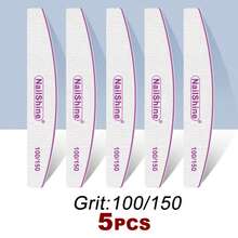 NailShine 3片/5片/10片/25片装专业指甲锉砂纸，加厚，80/100/150/180/240/320目，指甲锉抛光器，美甲打磨，半月形，青柠工具 - 彩色 - 查看 14