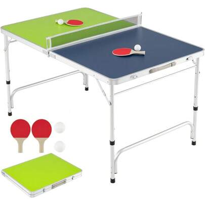 Folding Table Tennis Table Portable Ping Pong Desk With Net 2 Paddles And Balls Indoor Outdoor Family Game Tables