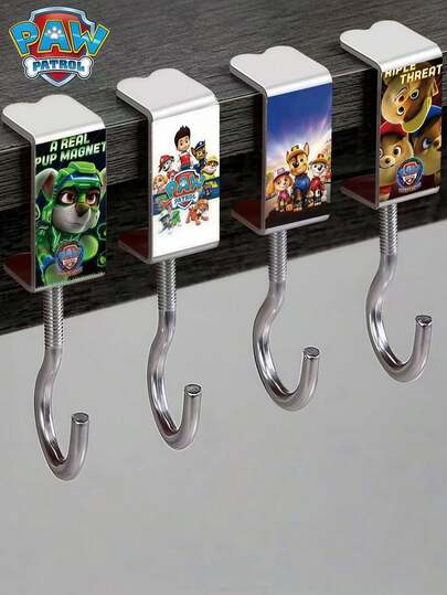 Paw Patrol Ganchos da Patrulha Canina (1 unidade, 2 unidades ou 4 unidades), cor e estilo aleatórios, ganchos adesivos para mesa de estudante sem necessidade de furar, ganchos organizadores de bolsas, ganchos para casacos, ganchos adesivos, ganchos de parede, ganchos sem furos, adequados para pendurar bolsas, toalhas, esponjas de banho, chaves, chapéus, aplicáveis para cozinha, banheiro, Natal, Dia dos Namorados e decorações.