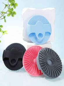 1pc Soft Silicone Body Exfoliating Brush, Handheld Shower Cleansing Brush, Removes Calluses & Gently Massages, Travel Essential Unisex Gift For Home Use - A - View 8