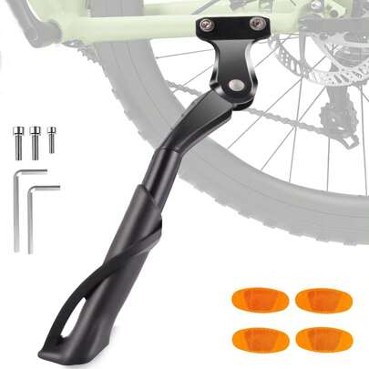 Aluminium Bicycle Side Stand (34-41cm) | Universal Fit For Bikes, Mountain Bikes & E-Bikes With 40mm Hole Spacing | Durable Rear Support Kickstand