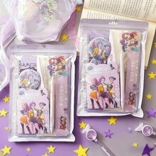 1套KPOP女巫狩猎主题文具套装，实用学习用品，学生奖励，小型生日礼物 - 随机款式 - 彩色 - 查看 2