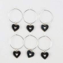 6/12pcs Heart-Shaped Wine Glass Identifiers, Suitable For Stemware, Mugs, Parties, Pools, Weddings, Birthdays And Any Celebration, Valentine's Day Gift - Multicolor - View 8