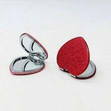 Cute Love Makeup Mirror - Red Pink Dual Color Portable HD Imaging Girl Single Piece Set | Travel Essential, Valentine's Day Gift, Travel Essential, Room Decoration, Valentine's Day Gift, Affordable Good Item, Room Decoration, Vacation Essential, Women's Gift, Bedroom Supplies, Valentine's Day Special - 彩色 - 查看 1