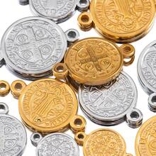 5pcs Stainless Steel Gold Double Hole Round Pendant, For DIY Bracelet, Earring, Necklace And Other Jewelry Making - Pendants - View 7