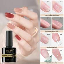 Bộ sơn gel móng tay gốc cao su sợi 15ml, màu trơn, có thể tẩy rửa dễ dàng, không cần lau, thích hợp cho việc tự làm móng tại nhà. - Trong sáng - Xem 7