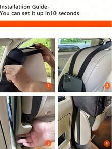 Black Multi-Pocket Car Seat Organizer Bag With Mesh Pockets - Multifunctional Hanging Storage Bag For Phone, Wallet, Glasses - Durable Polyester Material, Washable - Fits Sedan, SUV, Truck - A - View 8