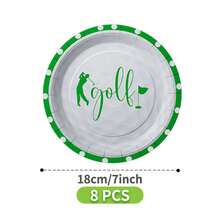 Golf Themed Disposable Plate, Napkin, Cup Set, Plates, Napkins And Cups Party Supplies, Serves 8 Guests, Disposable Paper Plates Party Tableware Suitable For Birthday, Wedding, Theme Party, Family Picnic - Multicolor - View 10