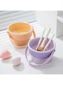 1pc Multi-Functional Makeup Cleaning Bowl With Brush Holder, Drying Rack, Suitable For Makeup Sponges And Brushes - A - View 8