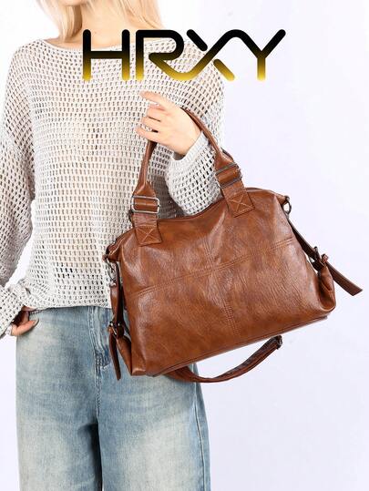 New Women's Tote Bag, Vintage Casual Ladies Handbag, Large Capacity Shoulder Bag, Work Commute Handheld Bag, Mother's Day Gift, Middle-Aged Mom Bag. Suitable For Shopping, Leisure, Sightseeing, Vacation, Etc.