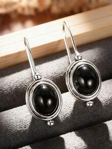 1 Pair Women's Elegant Water Drop Shaped Earrings, Suitable For Wedding, Engagement, Anniversary, Party Wear, Valentine's Day Gift - Silver - View 4